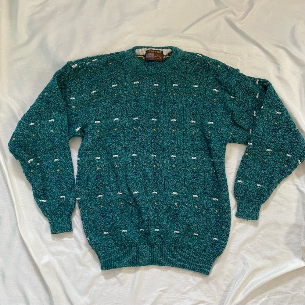 📺 Authentic Issue 90 1682s567 90s Chunky Heavyweight Coogi-like Sweater